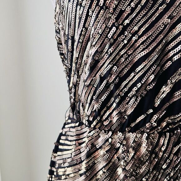 Express Silver & Black Sequin Shimmery Dress Size Small Party Festival Concert - Picture 3 of 8
